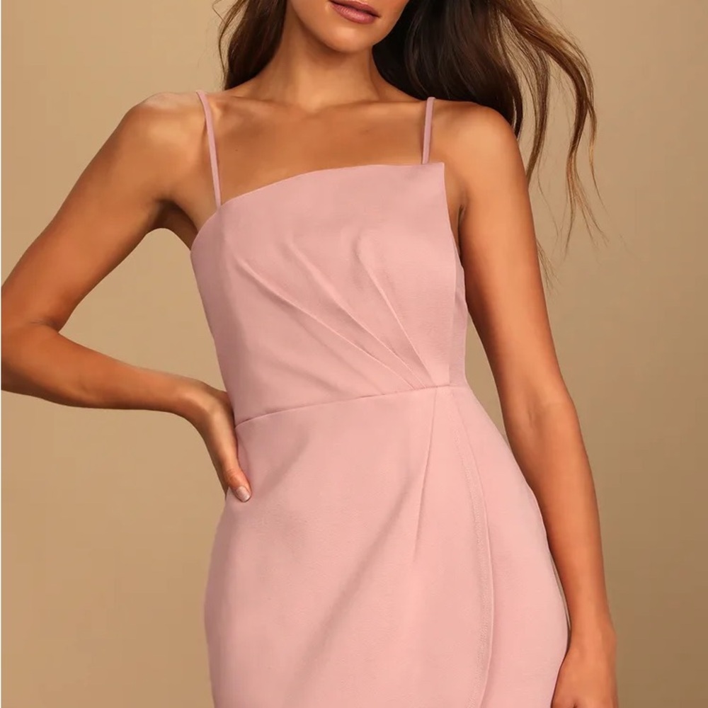 Lulus Drinks On Me Mauve Pink Sleeveless Pleated Bodycon Dress